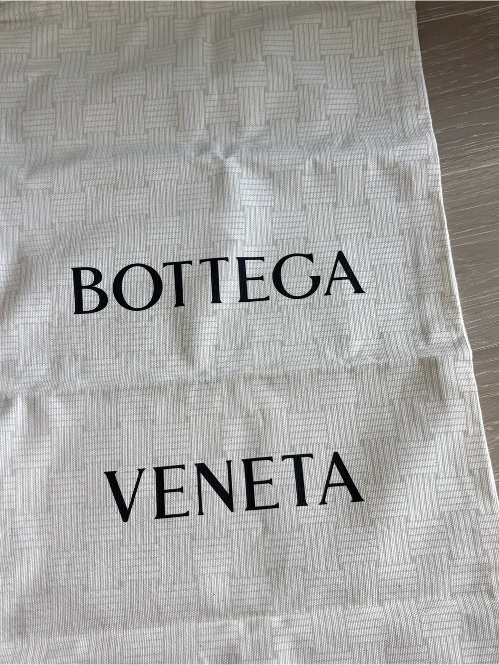 Bottega Veneta Cream Dust Bag with Black Logo